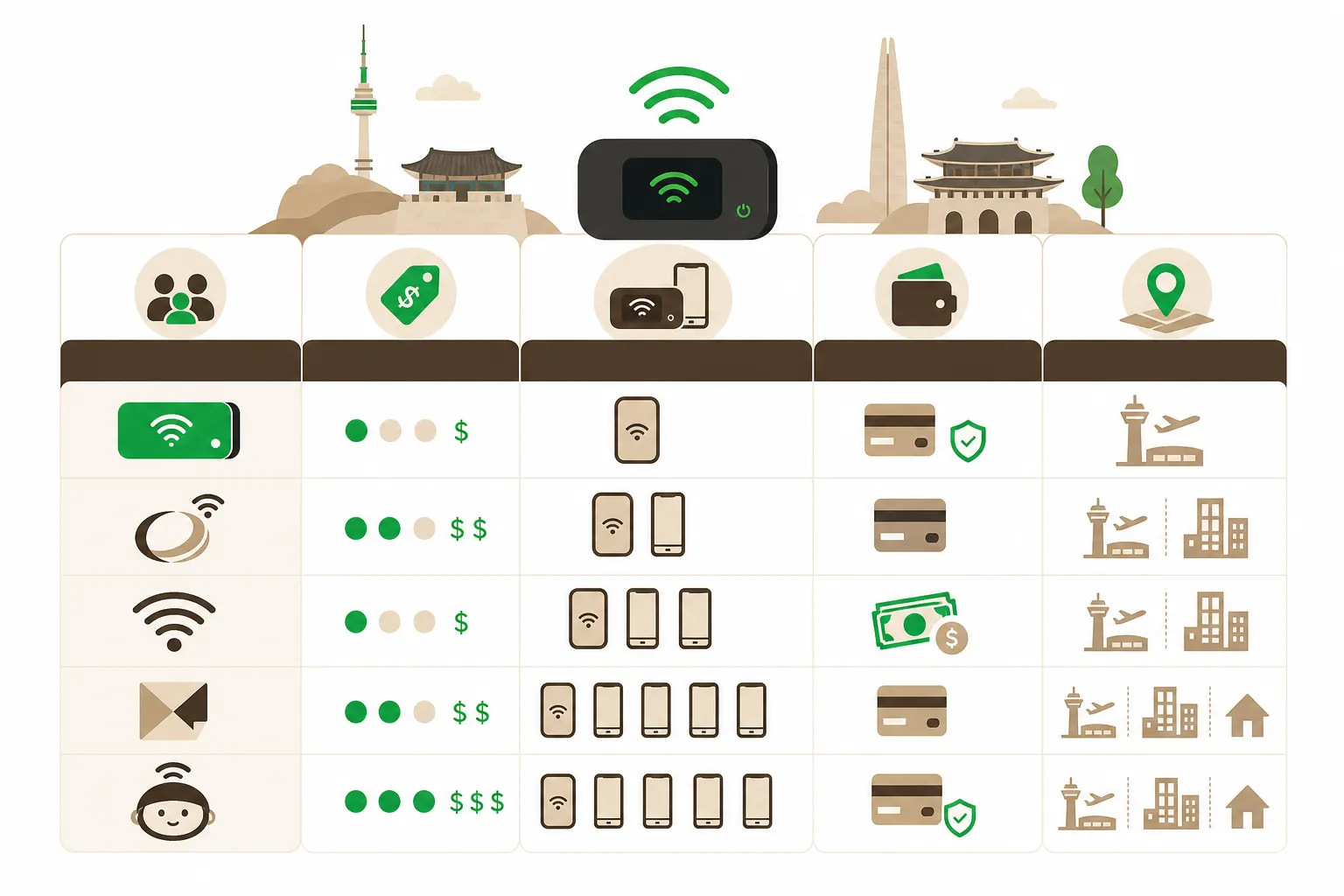 Infographic: Pocket WiFi Korea: provider comparison